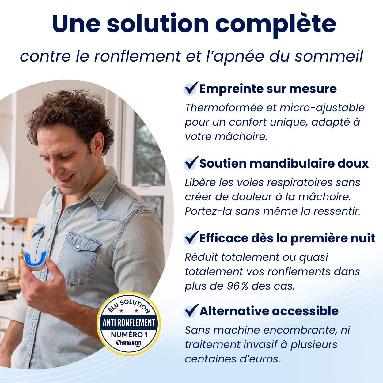 Orthèse d’avancée mandibulaire anti-ronflement